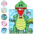 thumbnail image 6 of NovForth Dinosaur Kids Hooded Beach Towel Pool Bath Towel Soft Absorbent Poncho, 24" x 24", Green, 6 of 9
