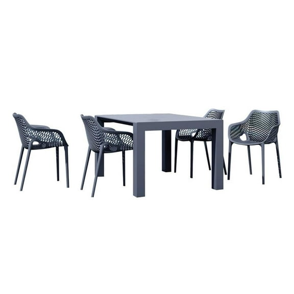 Compamia Air XL Extension 5 Piece Dining Set in Dark Gray