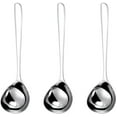 thumbnail image 1 of Paquete de 3 cucharones para sopa de acero inoxidable, resistente, de gran volumen, cuchara para sopa, utensilio de cocina chapado en titanio pulido (plata) Fason CDWJ157, 1 of 5