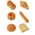 thumbnail image 1 of 6 piezas de juguete de despresurización de pan simulado para amasar comida falsa Afortunado Sencillez, 1 of 2