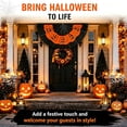 thumbnail image 6 of Clearance 3 x 1.5 ft ft Halloween Flag Bunting Half Fan Hanging Pleated Flag Banner with 3 Grommets for Halloween Indoor Outdoor House Party Holiday Yard Decorations Props(C), 6 of 8