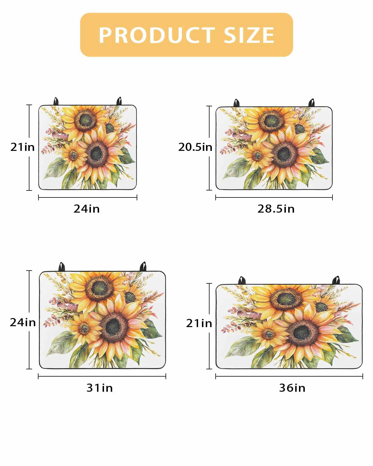 nqOlkjepod Large Induction Cooktop Protector Mat 24"x21", Sunflower Stove Top Covers for Electric Stove, Watercolor Garden Blooms Floral Spring Stove Burner Cover Mats, Glass Top Stove Cover