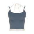 thumbnail image 4 of Womens Camisole Tank Tops Sevevn Women's Summer Casual Sleeveless Square Neck Contrast Double Lined Trendy Going Out Camisole Crop Tank Tops, 4 of 6