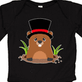 thumbnail image 4 of Inktastic Groundhog Day with Groundhog in Top Hat Boys or Girls Long Sleeve Baby Bodysuit, 4 of 5