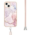 thumbnail image 2 of SaniMore for iPhone 14 6.1" 2022 Case with Detachable Crossbody Lanyard Shockproof TPU Backplane Marble Pattern Luxury Fashion Anti-drop Slim Lightweight Cover For iPhone 14, Rosegold, 2 of 3