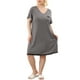 thumbnail image 5 of Camisones de Talla Grande para Mujeres Agnes Orinda con Lunares, Cuello en V, Mangas Cortas, Midi, Camisón 1X Gris Oscuro, 5 of 8