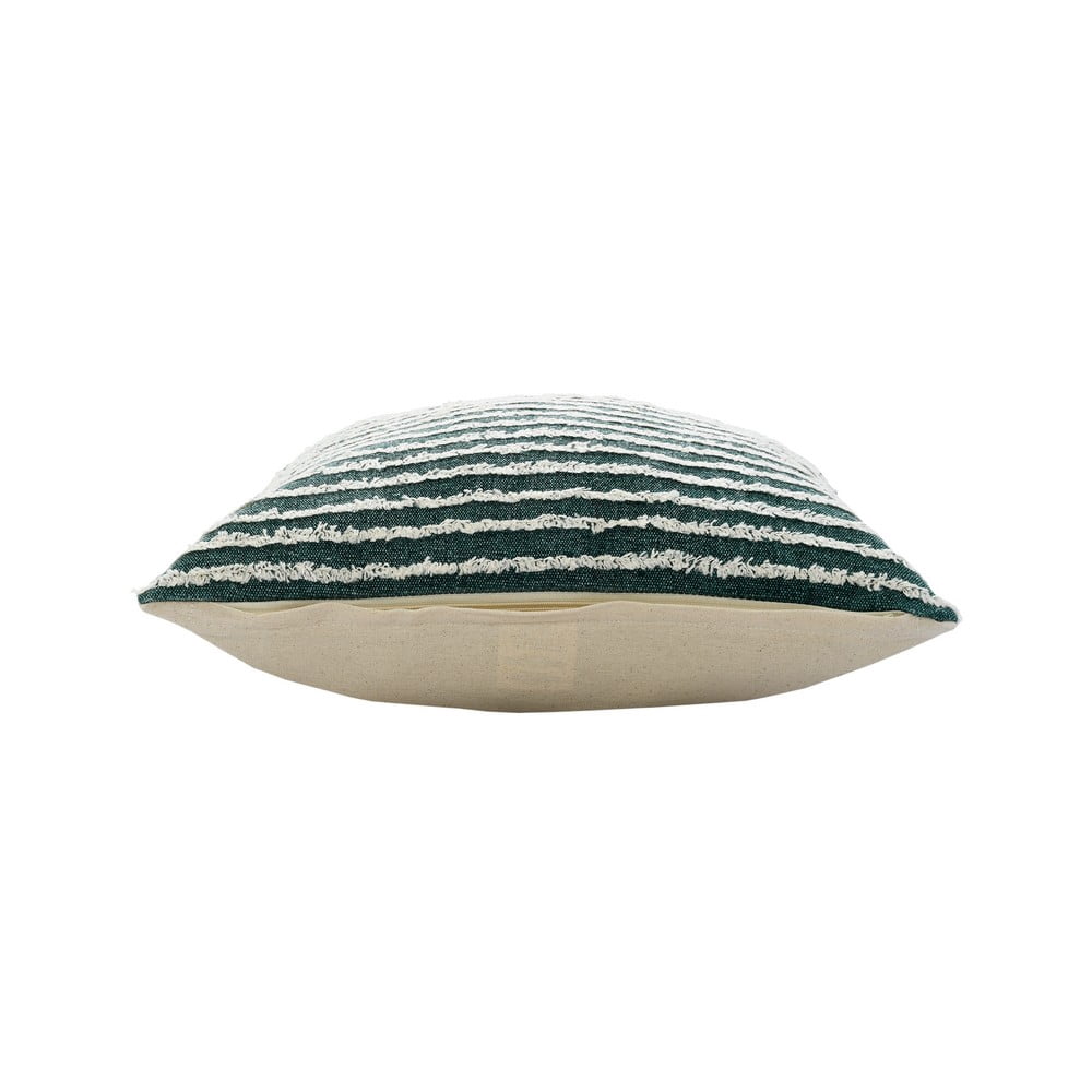 Ox Bay 20" x 20" Hand-stitched Green/ White Stripe Organic Cotton Pillow Cover
