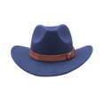 thumbnail image 6 of CUIYUAN Vintage Western Cowboy Hat for Men Women Wide Brim Cowgirl Fedora Hats Cowboy Hat Cowboy Hat Western Hat Jazz British Hat Beach Cowgirls Cattleman Cowboys Hats Navy, 6 of 6