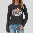 thumbnail image 2 of Godom Halloween Shirts Womens Pumpkin Shirt Tshirts Casual Letter Print Tees Cute Ghost Fall Tops, 2 of 4