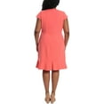 thumbnail image 2 of London Times Womens Plus Ruffled Polyester Shift Dress, 2 of 2