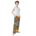 thumbnail image 3 of FORMRS Boys Pajama Pants with Pockets Size 13-14Y Kids Lounge Sleep Bottoms, Cartoon Flowers, 3 of 8
