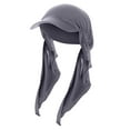 thumbnail image 2 of IROINNID Hijab for Women Solid Indian Muslim Scarf Hat Wraps Turbans Sun Protection Head-wraps Scarf,Gray, 2 of 2