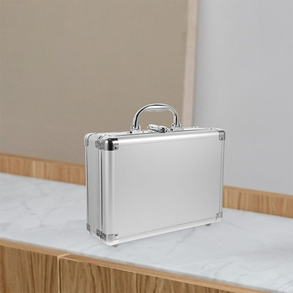 OUNONA  Hard Briefcases for Men Electrician Carry-out Trunk Hand Travel Silver