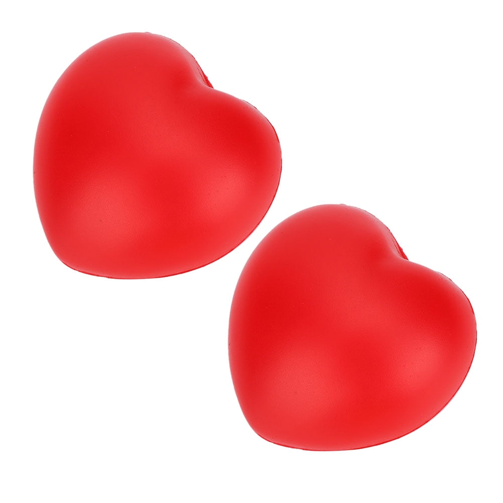 M Buder 2Pcs Red Heart Shape Finger Training Ball Hand Grip Strengthener Arm Strength Exercise Rehabilitation Physical Therapy Squeeze Tool
