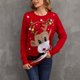 thumbnail image 1 of Suéter navideño de viento perezoso de Europa y Estados Unidos, suéter holgado de cuello redondo para mujer de otoño e invierno, 1 of 4
