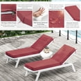 thumbnail image 6 of Pakunoda Chaise Lounge Cushions Set of 2, 72" x 21" x 4" Outdoor High-Density Foam Patio Furniture Lounger Replacement Cushions with Zipper Ties Water-Resistant for Pool, Fuchsiared, 6 of 7