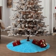 thumbnail image 5 of Salouo Sky Blue Glitter Christmas Tree Skirt 30" Farmhouse Christmas Decorations Snowman Xmas Tree Skirt Tree Mat for Holiday Party Decor, 5 of 8
