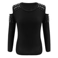 thumbnail image 3 of Enwejyy Women 2Pcs Sets Open Shoulder Beading Tops And Sweatpants Casual Activewear Outfits, 3 of 6