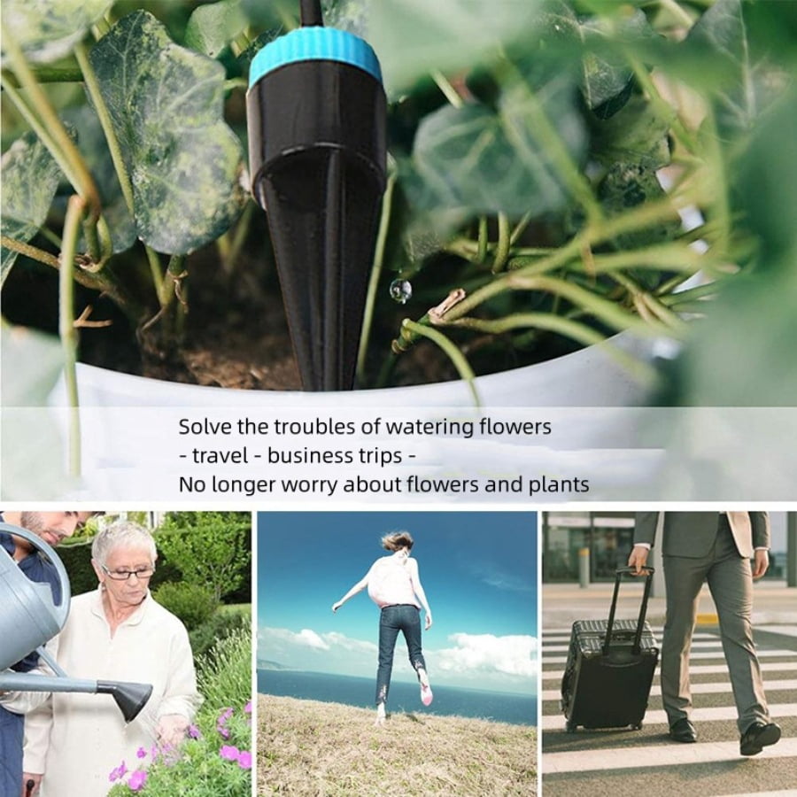 10-Head Drip Irrigation Kit, Adjustable Watering System for Potted Plants & Succulents, Ideal for Home Garden & Travel Use