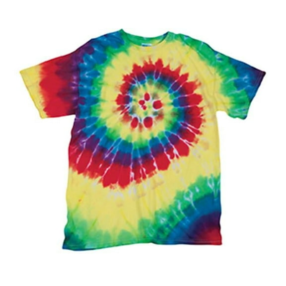 200MS Tie Dye Multi-Spiral Adult Tee - Classic Rainbow- 3X