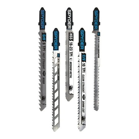 Spyder Skeleton™ 5-Piece T-Shank Multi-Material Cutting Jig Saw Blade Set 300089