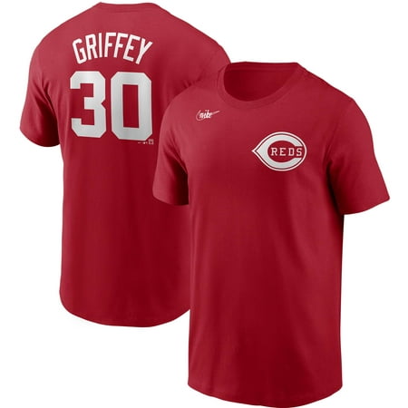 Men's Nike Ken Griffey Jr. Red Cincinnati Reds Cooperstown Collection Name & Number T-Shirt