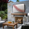 thumbnail image 3 of Outdoor TV Cover 68x42x4.5in, USA Baseball Red Needle Stripe Weatherproof TV Screen Protector with Zipper, Sports White Back Outside Television Cover Fits Up to 70-75", 3 of 9