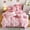 Pink Red Color, variant on 3/4pc Faux Down Comforter Set - Ultra Soft All-Season Luxury Bedding with Duvet Cover, Pillowcases & Heart Pillow, Plush Thermal Velvet - Twin/Queen/King, Solid Colors