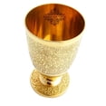 thumbnail image 3 of Pure Brass Glass Tumbler With Embossed Goblet Design Set Of 6 - Gold, 350ml Each | Drinkware & Tableware, Tumbler For Serving & Drinking Water Tableware - Hand Made, Easy To Carry, Easy To Clean, 3 of 5
