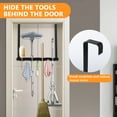 thumbnail image 4 of Over The Door Broom Holder with Hooks Stainless Steel Broom Holder Wall Mount Space Saving Mop Broom Holder Easy to Install Mop and Broom Organizer for Garage Closet Laundry, 4 of 10