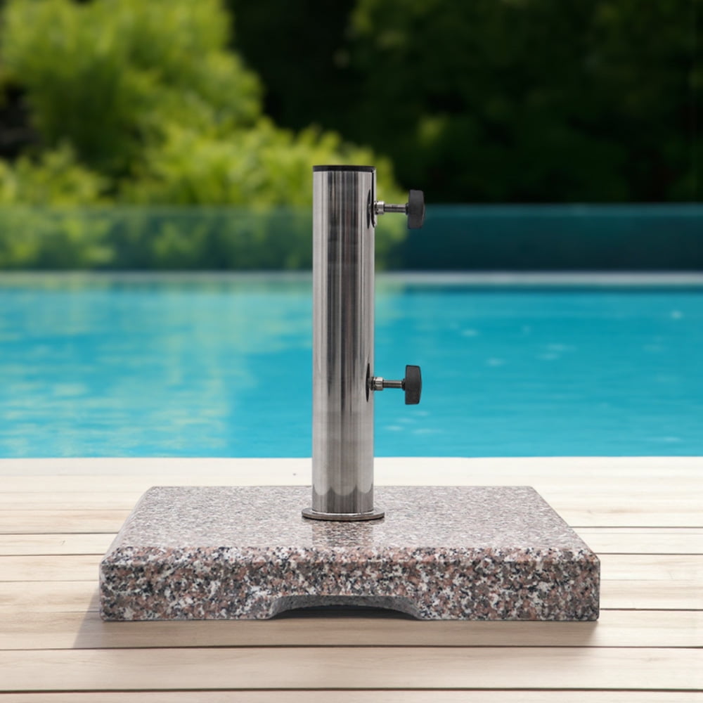 Abble Heavy Duty Granite Patio Umbrella Base, Square Outdoor Umbrella Stand Weight 42 lbs