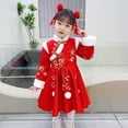 thumbnail image 5 of CHUOU Toddler Baby Kids Girls Lunar Chinese New Year Tang Suit Thick Warm Princess Dresses Clothes, 5 of 5