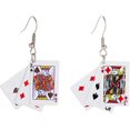 thumbnail image 1 of 1Pair Playing Card Dangle Earrings for Women Alloy Spades Heart Poker Fun Personality Game Hip Hop Diamond Set Lightweight for Woman Mens Party Jewelr, 1 of 4
