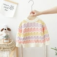 thumbnail image 2 of AOMPMSDX Girls Sweaters Little Boys Girls Sweater Pullover Cute Rainbow Stripe Coat For Autumn Fall And Winter 12 Months-18 Months, 2 of 4