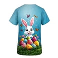 thumbnail image 6 of Ounisa Womens Short Sleeve Tees V Neck Easter Bunny Printed Retro Pattern Pocket Loose Fit Cotton 2026 Spring Summer Daily Casual Fashion Comfortable Tops S-2XL, 6 of 6