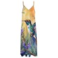 thumbnail image 4 of Flower Hummingbird Design Sleeveless Dress Woman Fashion Long Dresses Women's Summer Suit Dress 2025, 4 of 7