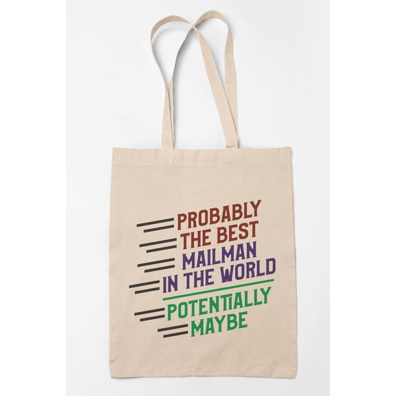 The Best Mailman in the World Quote 12oz Reusable Canvas Tote Bag