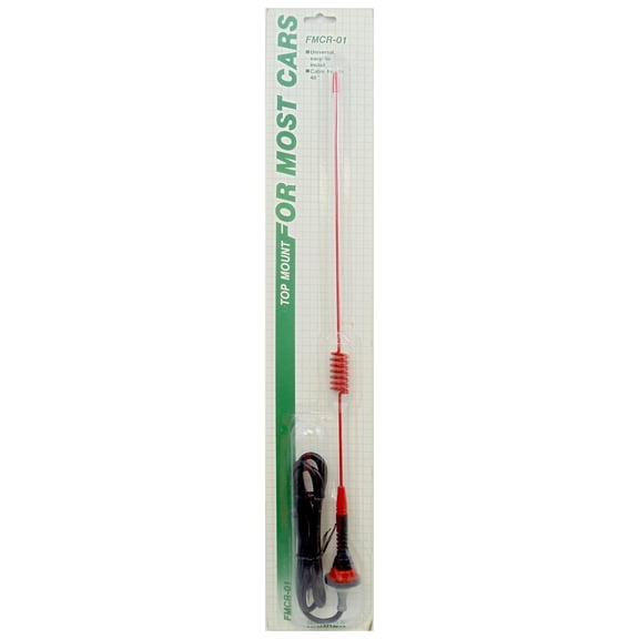 Harada FMCR01 Top Mount 18 in. Cellular Imitation AM & FM Antenna with 48 in. Coax Cable, Red