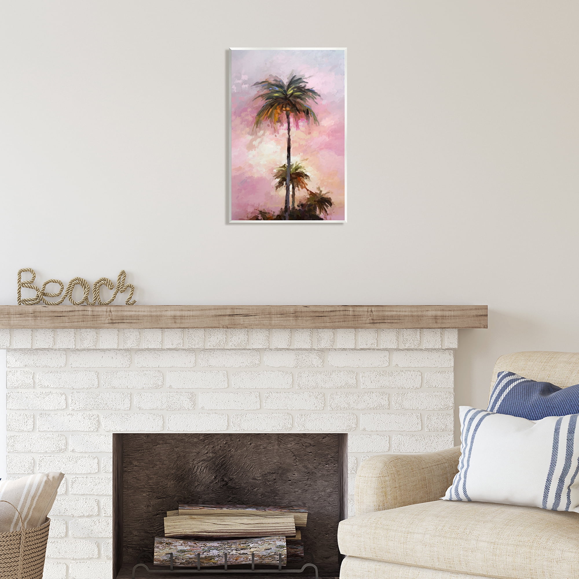 Stupell Industries Summer Sunset Palms Botanical & Floral Painting Unframed Art Print Wall Art, 13 x 19