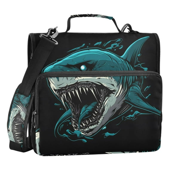 ALAZA Zipper Binder Bag Art Shark 3 Ring File Folder Binder Organizer Bag