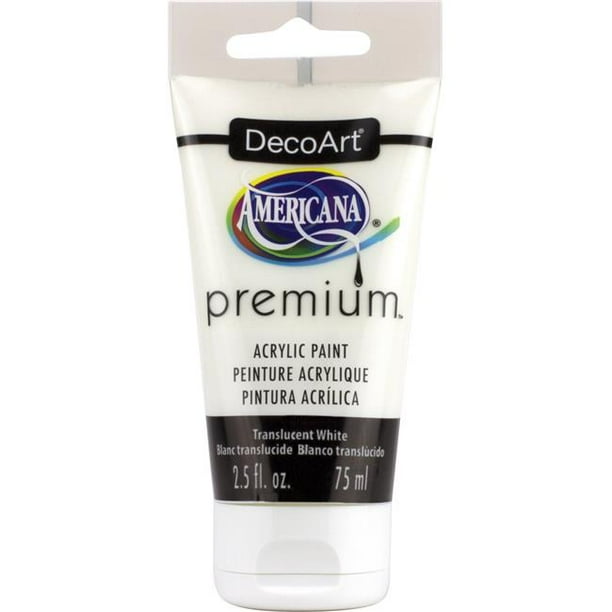 Americana Premium Acrylic Paint Tube 2.5ozTranslucent White Walmart