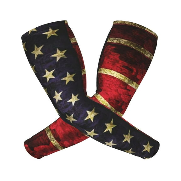 Us Flag Arm Sleeves For Men And Women Compression Sun Protection Tattoo Cover Up Baseball Basketball Running