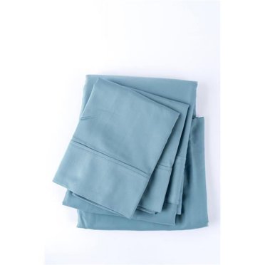 Pacific Cotton 300SATIN-AZUR-QU 300 Thread Count Sateen Sheet Set, Azure - Queen Size