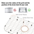 thumbnail image 4 of VEVOR Sink Protector Grid, 26"x14" Stainless Steel Sink Grates, Centered Drain Sink Grates with R90 Corner Radius, Large Sink Bottom Grids, Universal Bowl Rack Sink Accessory For Kitchen Sink, Silver, 4 of 9