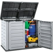 Rimax 35.6 x 5.1 ft. Resin and Plastic Storage Shed, Black and Gray
