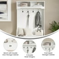 thumbnail image 2 of Flash Furniture Fraser Engineered Wood Hall Tree with Double Door Storage Bench White (NANHT04WHT), 2 of 2