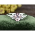 thumbnail image 2 of Oval Shaped 7x9mm Morganite Stone Butterfly Ring, Delicate Cz Engagement Ring, Wedding Ring For Women, Christmas Gift, Bridal Ring, Vintage Ring, 925 Sterling Silver Ring, 2 of 2