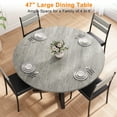 thumbnail image 3 of LAFGUR 47" Round Dining Table for 4,Wood Kitchen Dining Room Circle Dinner Pedestal Table ,Grey, 3 of 9