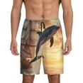 thumbnail image 1 of Balery Sailing Dancing Dolphin Pantalones cortos de pijama de punto de algodón para hombre con cinturilla y bolsillos-XX-Large, 1 of 6