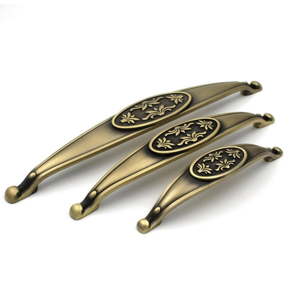 Antique Petal Handles Pulls Cabinet Drawer Dresser Furniture Knob Handle Pulls Matt Dark Gold - 1 pcs, Size- 11.8 Inch